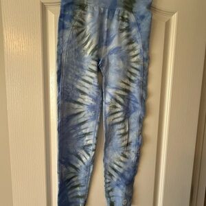 Tory Burch Blue and Green Tie-Dye Leggings